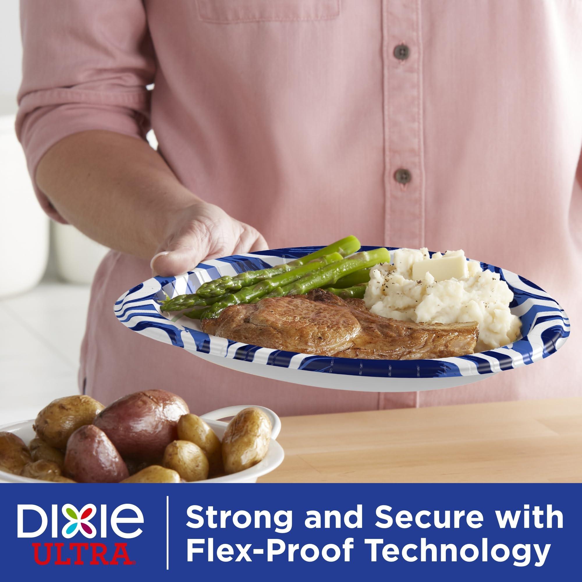 Dixie Dixie Ultra, Large Paper Plates, 10 Inch, 100 Count, 3X Stronger*, Heavy Duty, Microwave-Safe, Soak-Proof, Cut Resistant, Disposable Plates For Heavy, Messy Meals