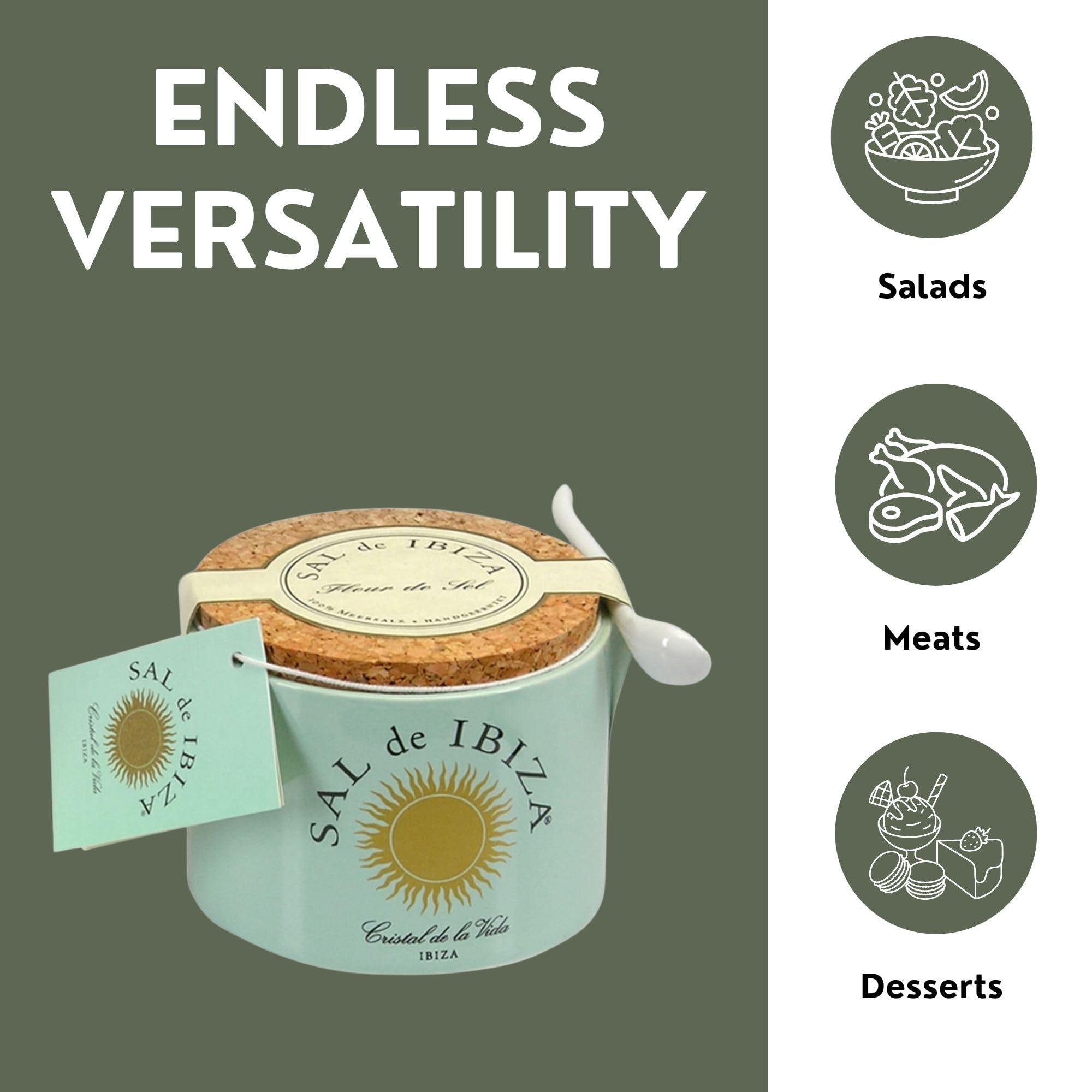 Sal de Ibiza Sal De Ibiza Fleur de Sel, Ceramic Jar, 4.4-Ounce