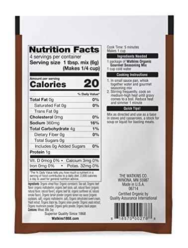 Watkins Watkins Organic Brown Gravy Gourmet Seasoning Mix, 0.85 Oz (Pack of 12)