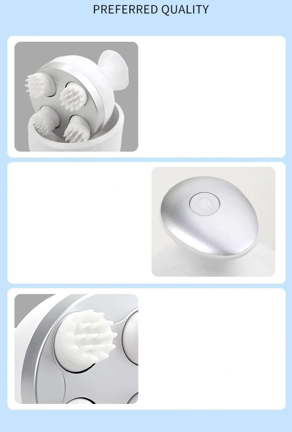 USB USB Electric Scalp Massager with 4 Replacement Massage Heads, Scalp Massager for Hair Growth and Stress Relieve, Head Massager Scalp Stress Relief, Automatic Hair Massager Scratcher Handheld Cat Massa