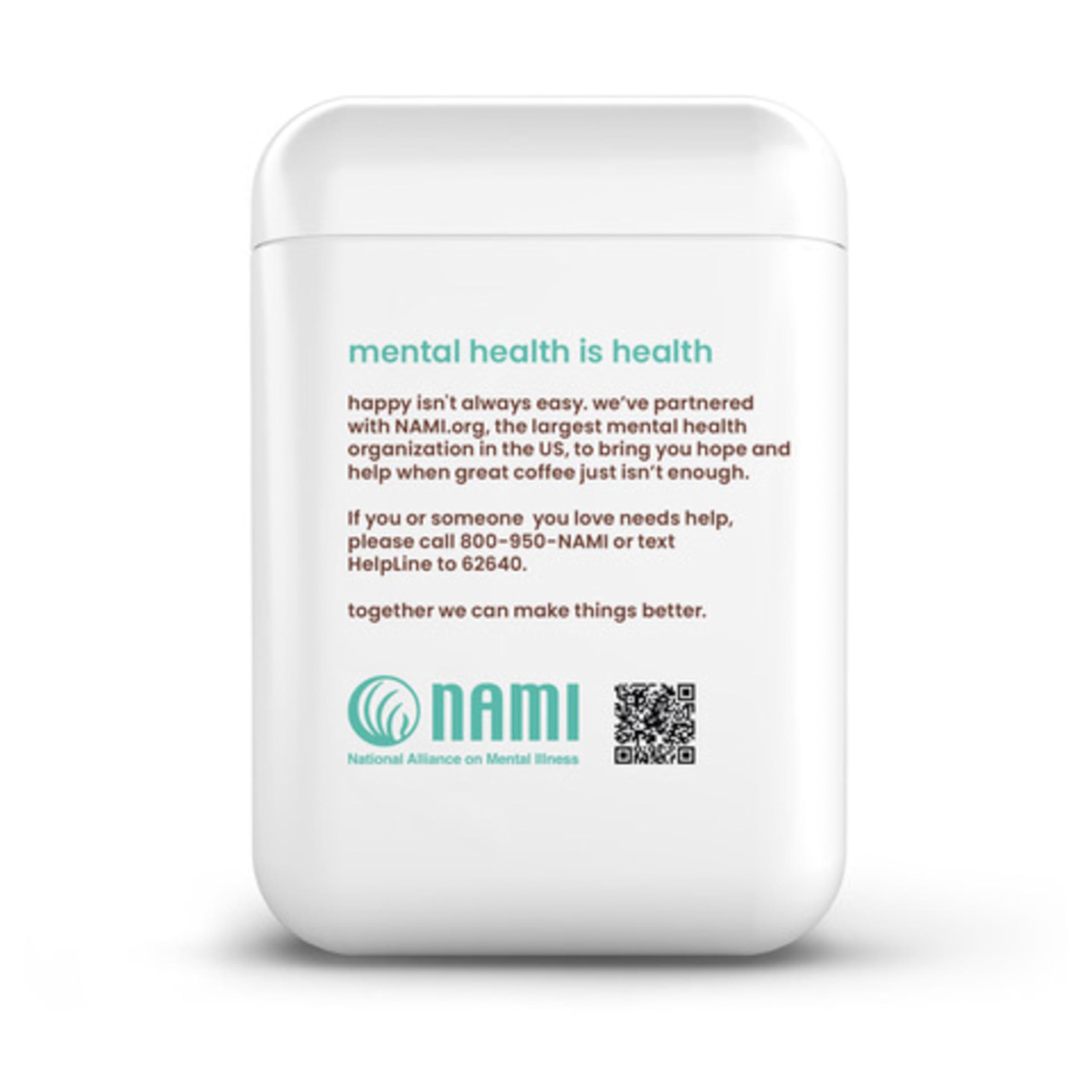 We Are Happy, LLC happy coffee light roast ground coffee, 12 oz., notes of cashew & elation, recyclable container, grown & harvested in Colombia, Brazil & Guatemala