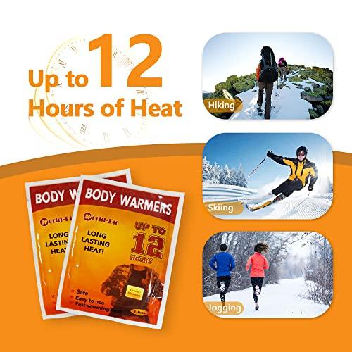 WOTING Body Warmers Adhesive 40 Packs, Disposable Body Warmers Long Lasting Safe Natural Odorless Air Activated Warmers Up to 12 Hours of Heat - Stick Body Warmers Natural Warm Patch for Cold Weather