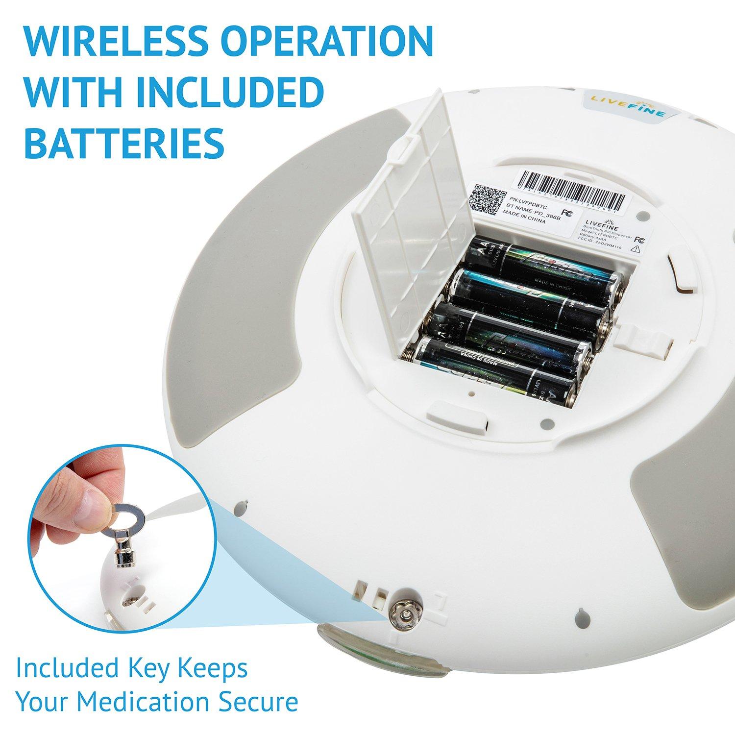 Live Fine Live Fine Automatic Pill Dispenser with 28-Day Electronic Medication Organizer, 6 Dosage Templates, Easy-Read LCD Display, Sound & Light Alerts & Key for Prescriptions, Vitamins, Supplements & More