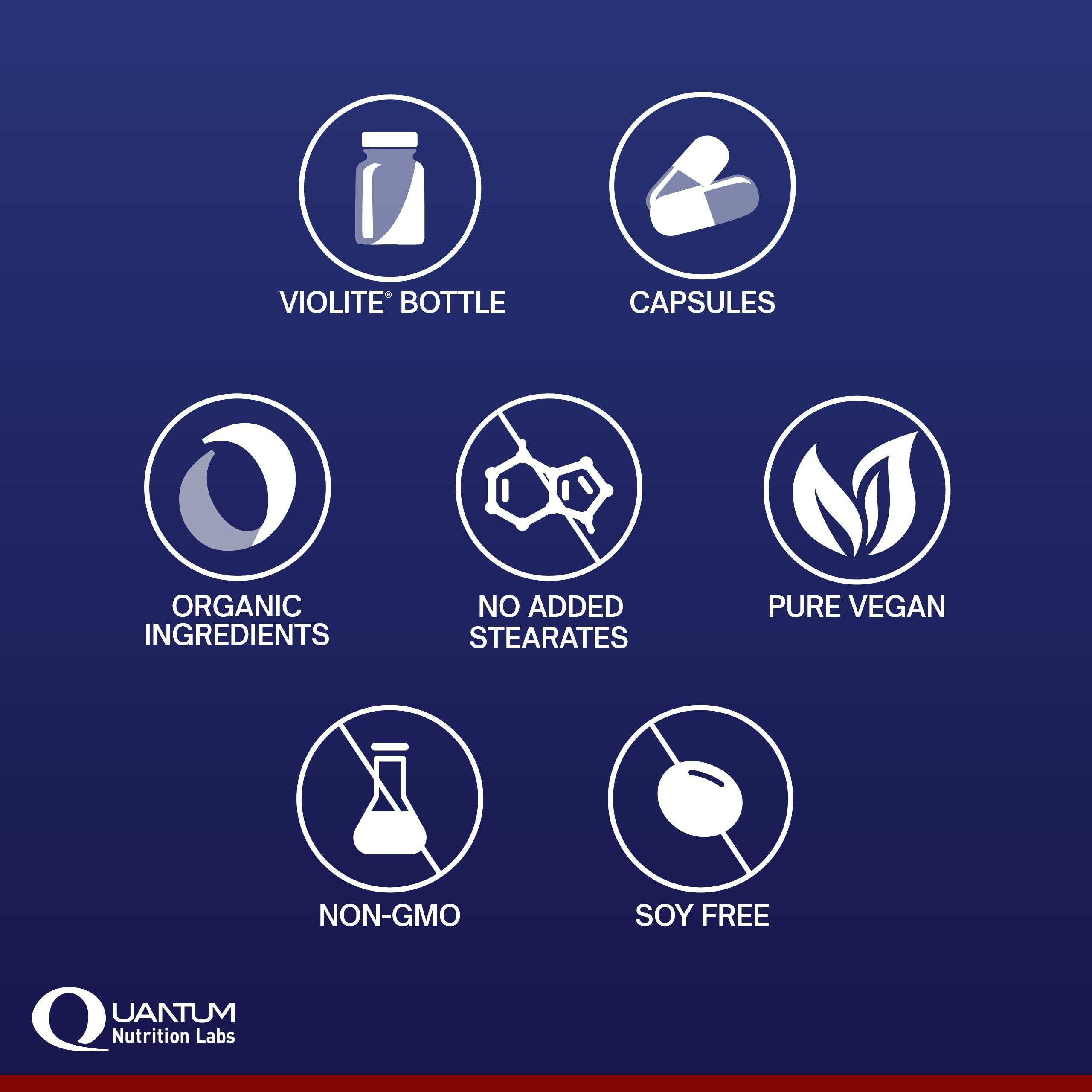 Quantum Nutrition Labs QNL Quantum Plant Multi-Vitamin - Complete Multivitamin - Immune Support for Adults - Natural Multivitamin for Men & Women - 120 Plant-Source Capsules