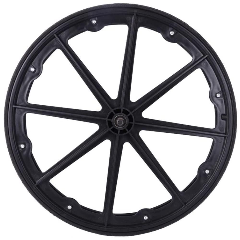 DIBAKO DIBAKO 24Inch 1 Pair Wheelchair Rear Wheel 24 1 3/8 Wheelchair Wheel Replacement, Solid Polyurethane Tires, Replacement Wheels for Wheelchairs, with Bearings and Handrim (Size : A)
