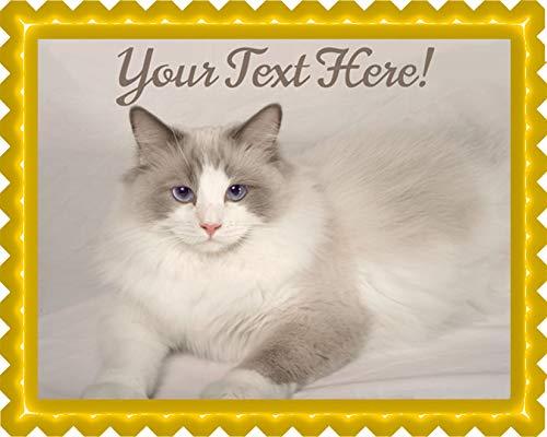 Edible Prints On Cake Rag Doll Cat - Edible Cake Topper - 7.5" x 10" (1/4 sheet) rectangular