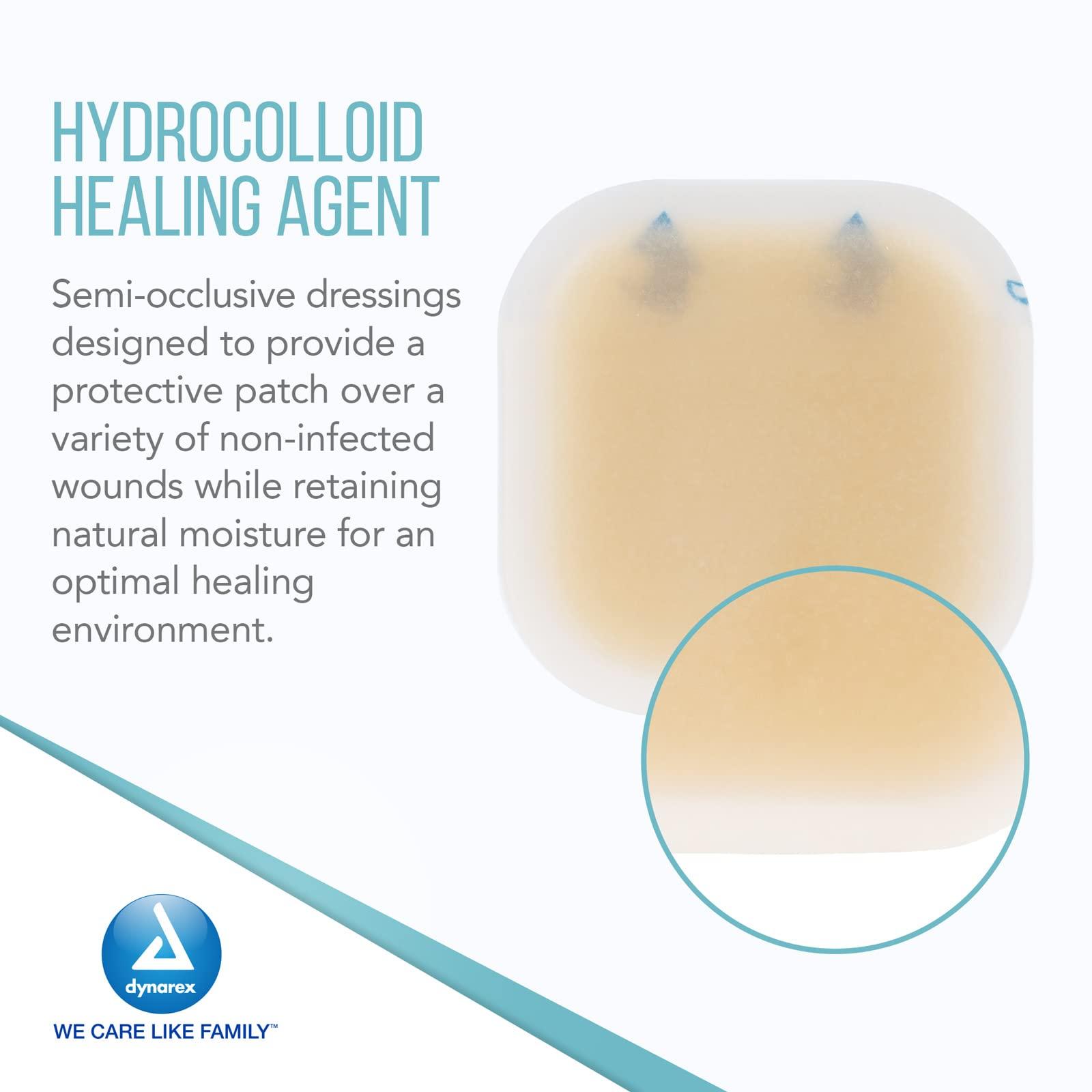 Dynarex Dynarex DynaDerm Hydrocolloid Dressings, Sterile Moist Bandages, 2" x 2," Thin & Latex-Free, Peel-Down Patches, 1 Case - 12 Boxes of 20 DynaDerm Hydrocolloid Dressings