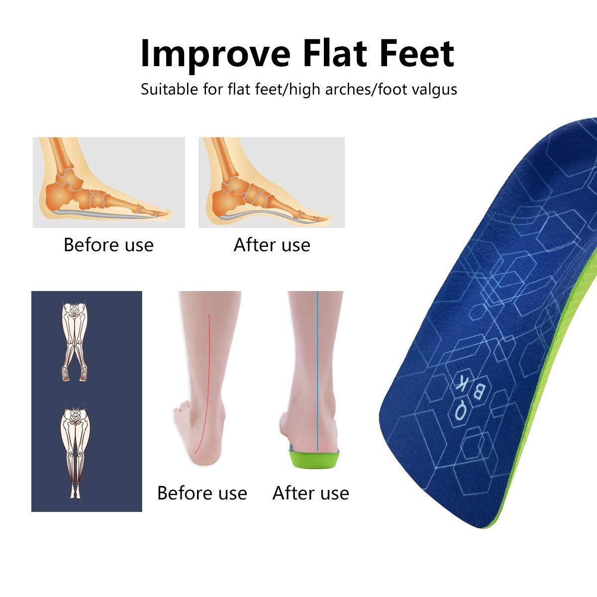 QBK QBK High Arch Support Insoles for Women Men Plantar Fasciitis Insoles Shoe Inserts Orthotic Inserts Sole Arch Support Orthaheel Inserts QB1 QA8 M