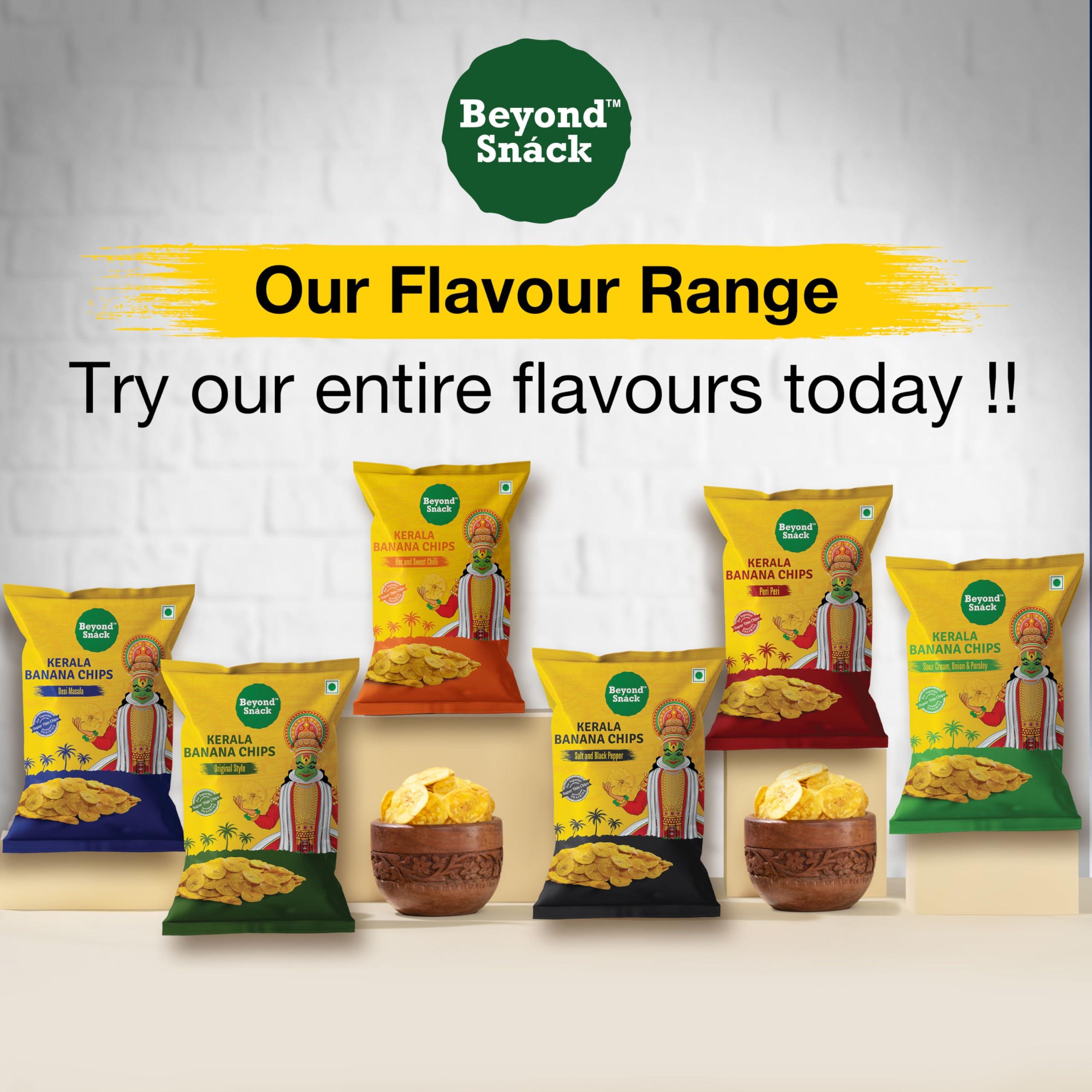 BEYOND SNACK Beyond Snck - Beyond Snack Kerala Banana Chips, No Hand Touch, Fully Automated- 2 Peri Peri & 1 Original Style, Pack of 3 (100 Grams Each)