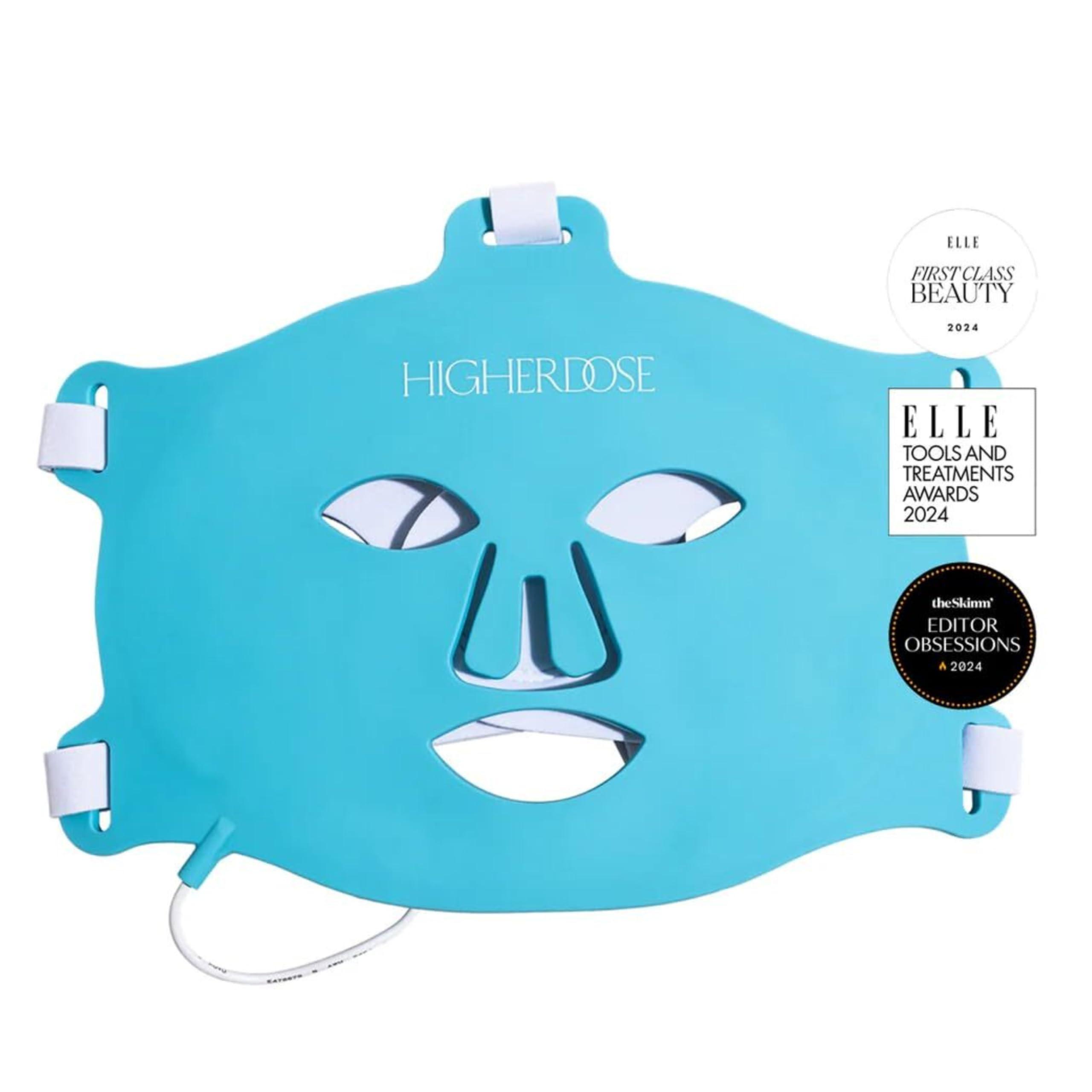 HigherDOSE HigherDOSE Red Light Therapy Face Mask - Cordless At-Home LED Facial Light Therapy - Promotes Cellular Renewal, Healing, & Glowing Skin - LED Face Mask to Target Fine Lines, Wrinkles & Redness