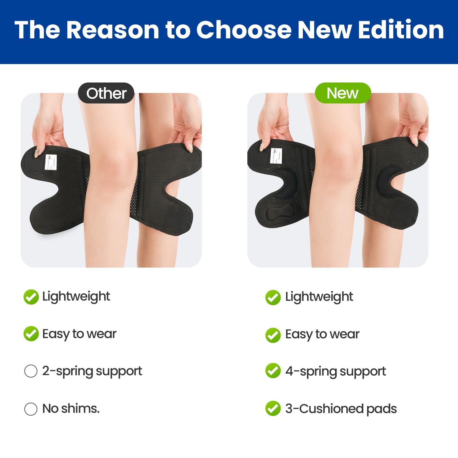 Galvaran Galvaran Knee Brace for Women & Men with Side Stabilizers Upgraded for Meniscus Tear, ACL, MCL Arthritis Knee Pain Relief, Adjustable Breathable Injury Recovery Knee Support
