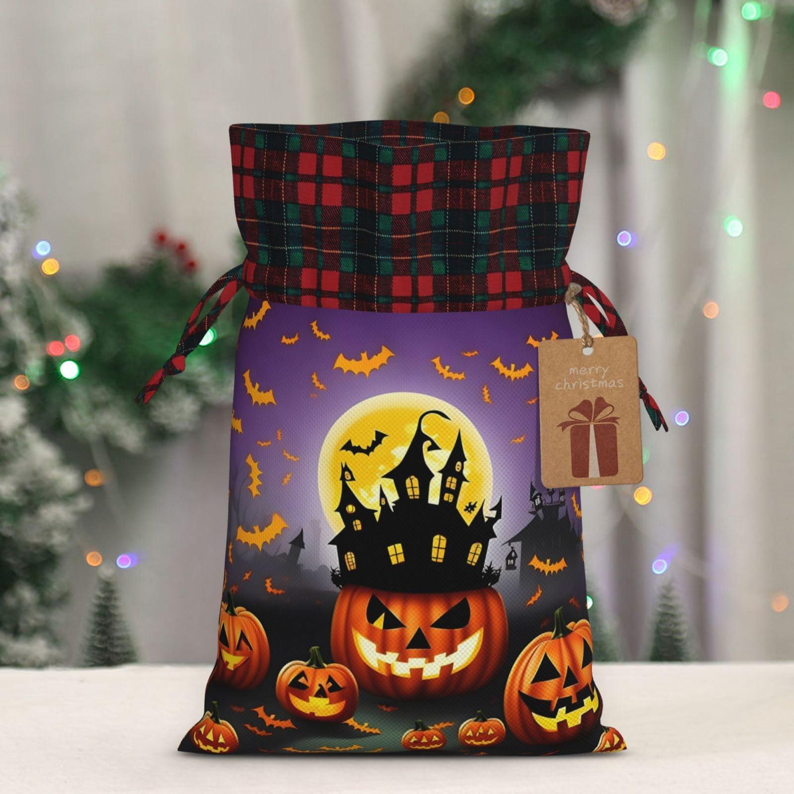 Ogniwo Ogniwo Happy-Halloween-Day-Trick-Or-Treat Xmas Gift Bags, Candy Bags For Wrapping Gifts For Halloween, Birthday, Wedding,8.3 X 11.8 In