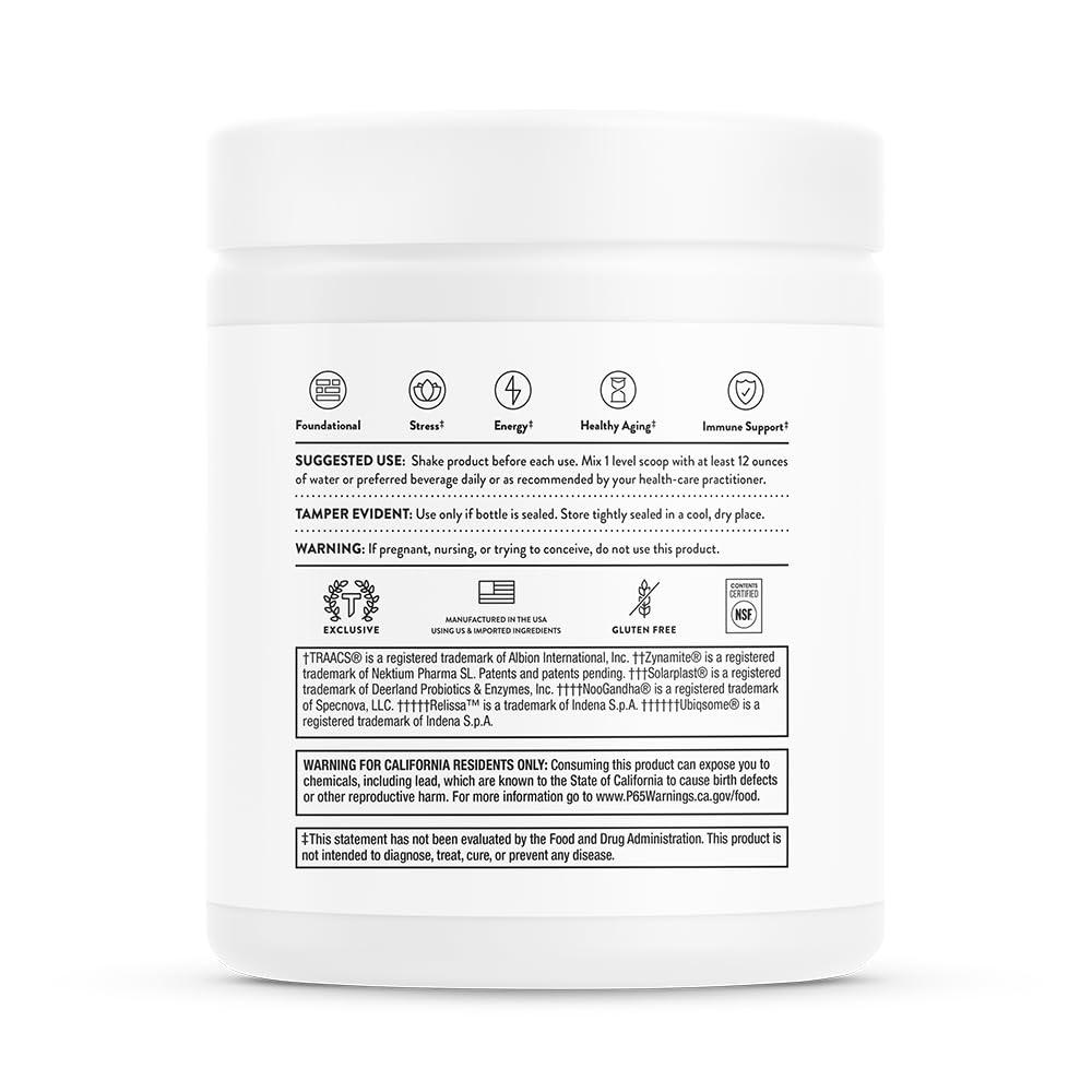 THORNE THORNE Daily Greens Plus - Comprehensive Greens Powder with Matcha, Spirulina, Moringa and Adaptogen, Mushroom and Antioxidant Blends - Refreshing, Mint Flavor 7.2 Oz - 30 Servings