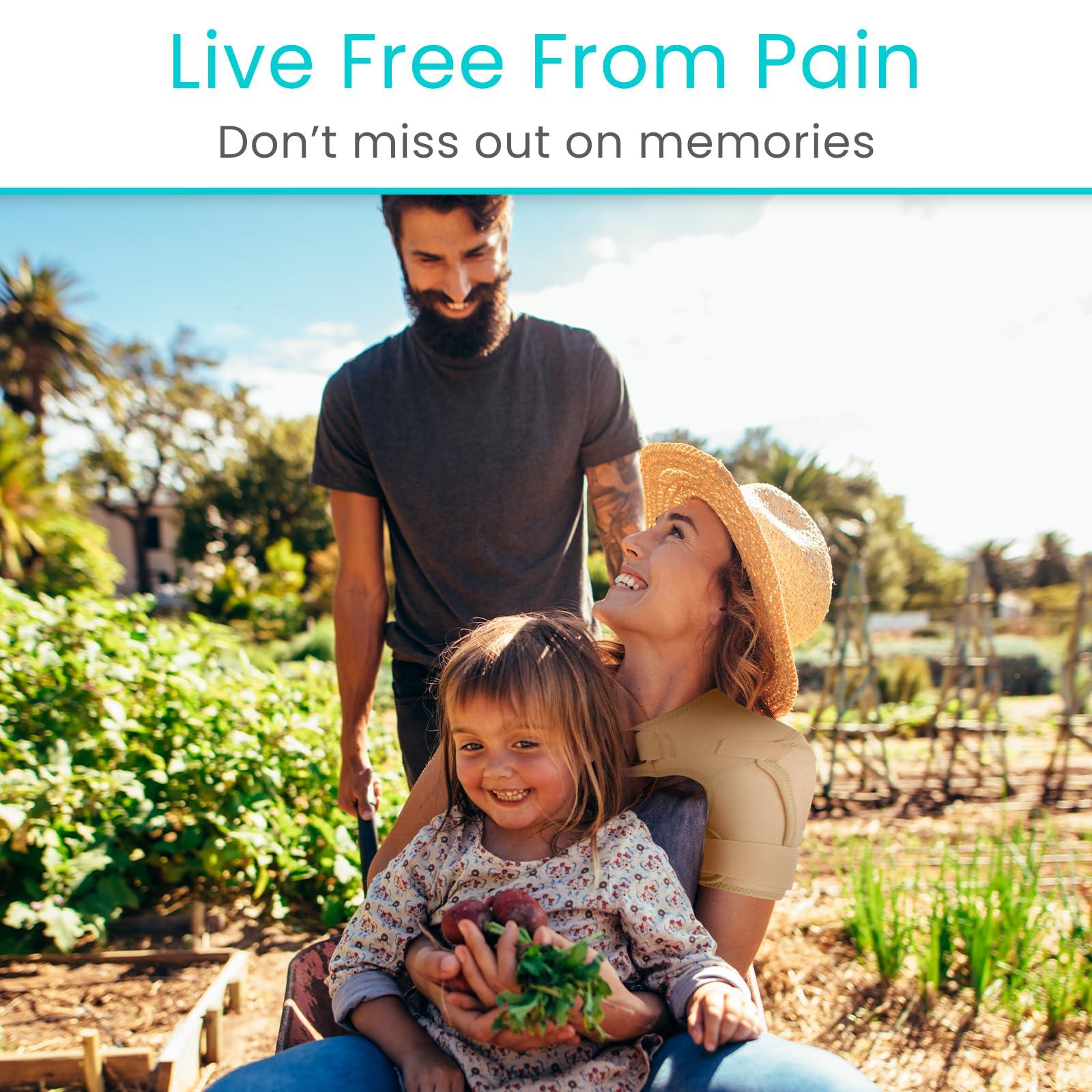 Vive Vive Shoulder Brace for Women - Injury Recovery Compression Support Sleeve - for Rotator Cuff Injuries, Arthritis, Sprain, Dislocation, PT - Targeted Inflammation Pain Relief (Beige, Medium)