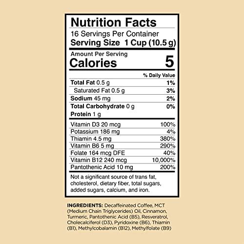 VitaCup Vitacup Decaf Genius Keto Coffee Pods with MCT Oil, Turmeric, and Vitamins B1, B5, B6, B9, B12, D3 for Focus in Recyclable Single Serve Pod Compatible with K-Cup Brewers Including Keurig 2.0, 64 CT