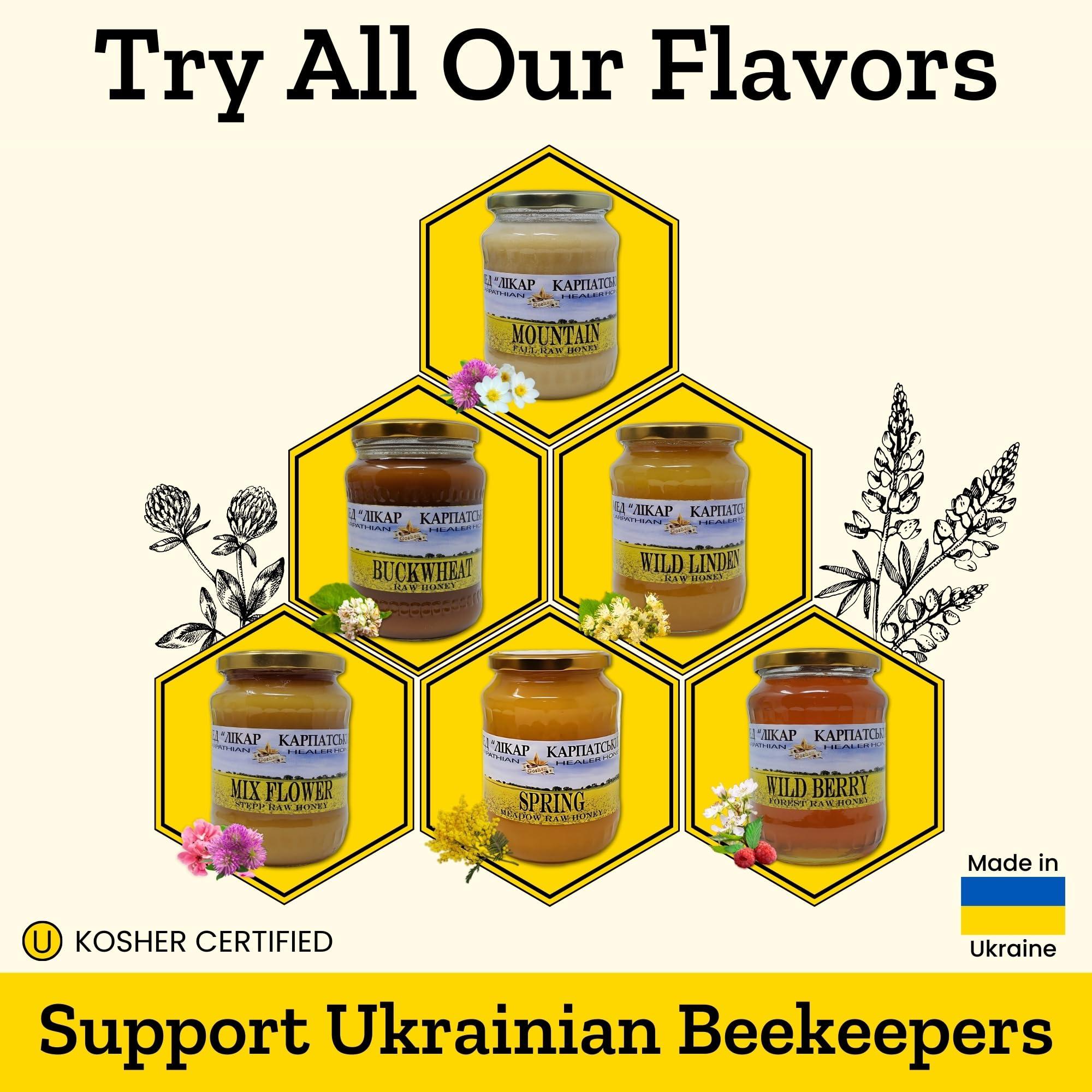 Carpathian Healer Carpathian Raw Buckwheat Honey | 100% Pure, Unfiltered, Unpasteurized, Ethically Sourced | Glass Jar, 908g