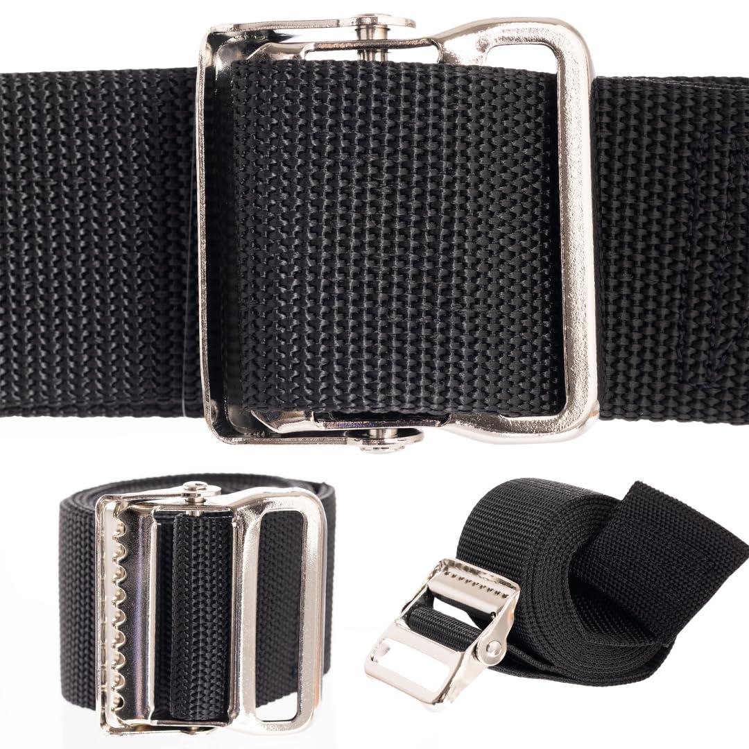 easycare Gait Belt and Transfer/Walking Assist Standing Aid, 72inch Long Metal Buckle for Seniors, Elderly, Caregiver, or Nurse (Black, 72\")