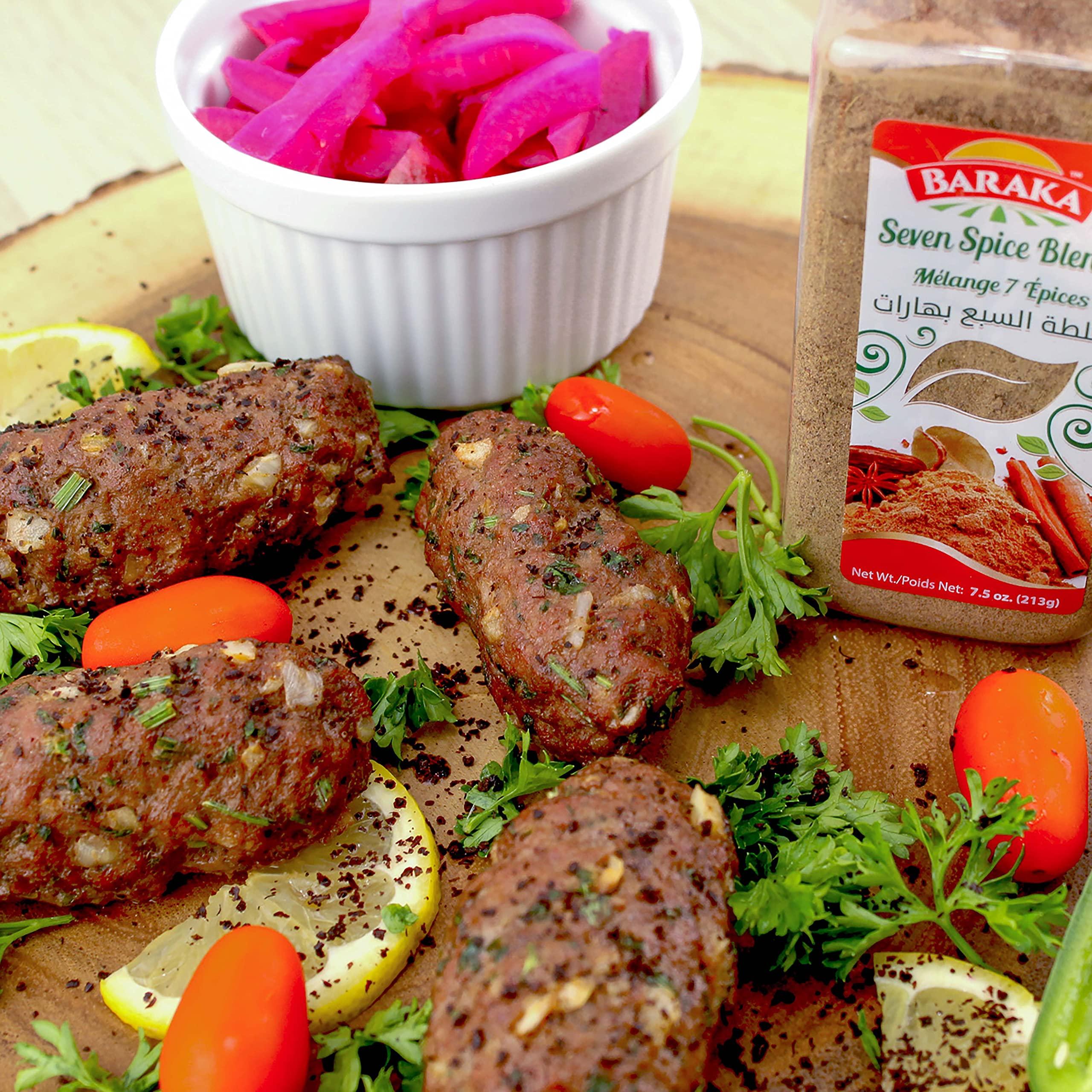 BARAKA Baraka Seven Spice Seasoning Mix | Authentic Lebanese Baharat Spice Blend | All Natural, No Additives, No Preservatives, NO MSG Middle Eastern Bahart 7 Spice (7.05oz)