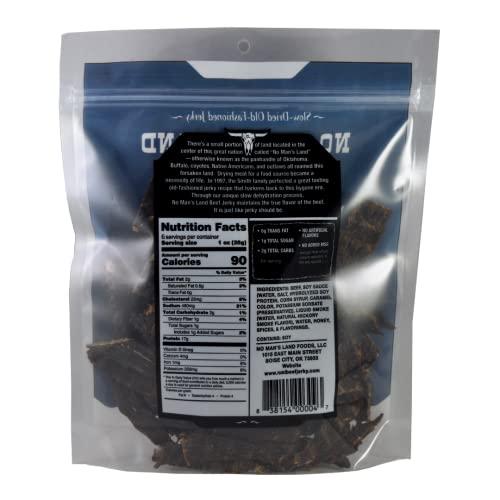 NO MANS LAND BEEF JERKY No Man’s Land MILD Beef Jerky High Protein Low Calorie Low Carb Beef Snack 6.0oz Bag