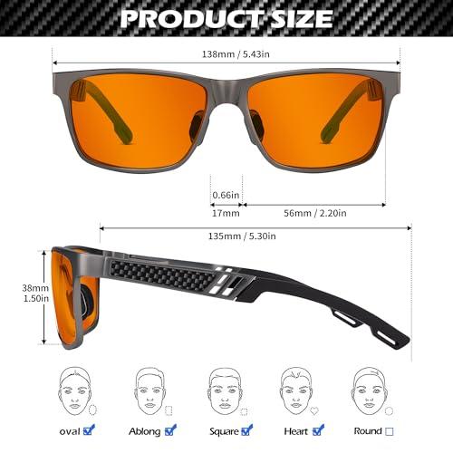 ANYLUV ANYLUV Gaming Glasses for Men Anti Blue Light Computer Glasses Rectangle Al-Mg Metal UV400 Mens Blue Light Filter Eyeglasses
