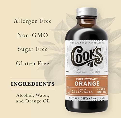COOK'S Cook\'s Pure Orange Extract From Florida Oranges | For Ice Cream, Cakes, Breads, Cookies and Drinks, 8 oz
