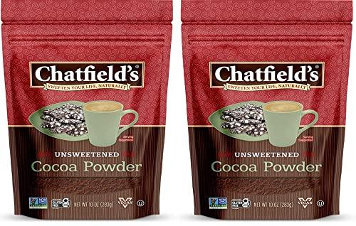 Chatfield\'s Chatfields All Natural Cocoa Powder Unsweetened 10-oz Pouch, Natural and Nutritious, Premium Quality, Sugar-Free, Gluten-Free, Vegan, Kosher, Non-GMO Verified - (2 Pack)