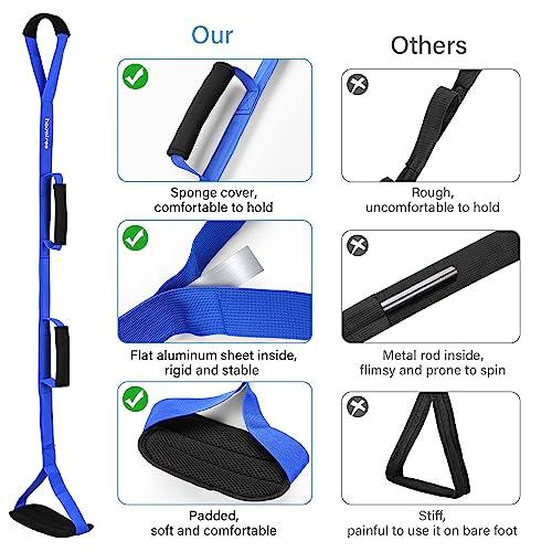 HOOMTREE 39 Inch Long Leg Lifter Strap with Padded Handgrips and Foot Loop,Rigid Leg Lifter Hip&Knee Replacement Surgery Recovery Kit,Mobility Aids Tool Foot Lifter Easily Get in and Out of Bed,Car,Wheelchair