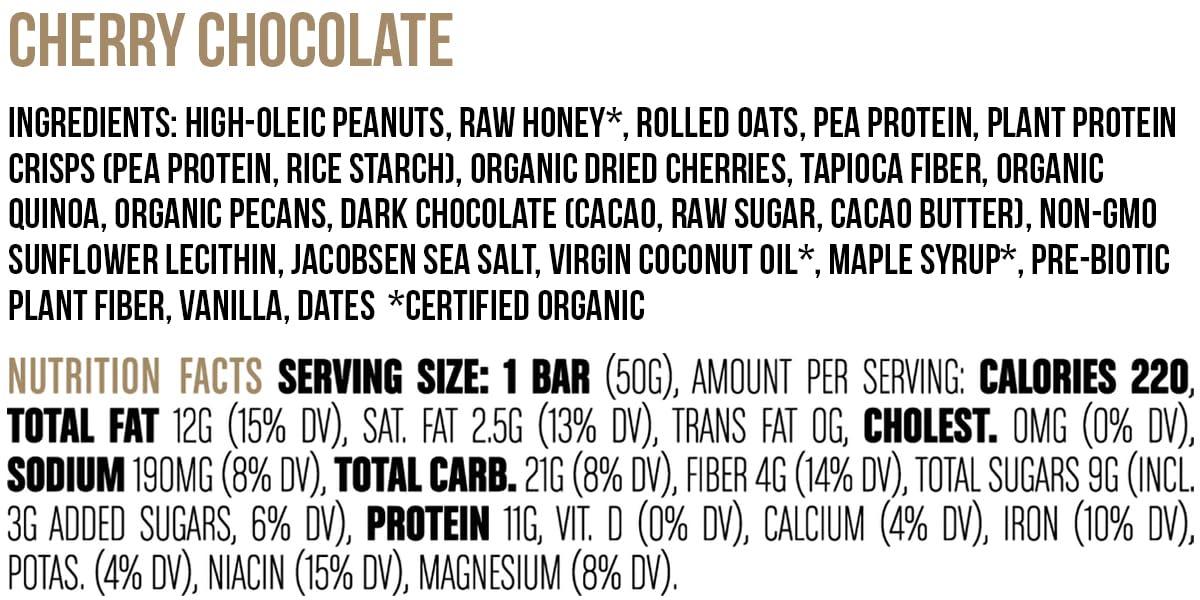 Big Spoon Roasters Big Spoon Roasters Nut Butter Bars Low Carb, High Protein Bars with Non GMO Pea Protein Energy Bars with Peanut & Pecan Butters Gluten Free, Soy Free, Lean Protein Bars 12 Count 1 Case Cherry Pecan