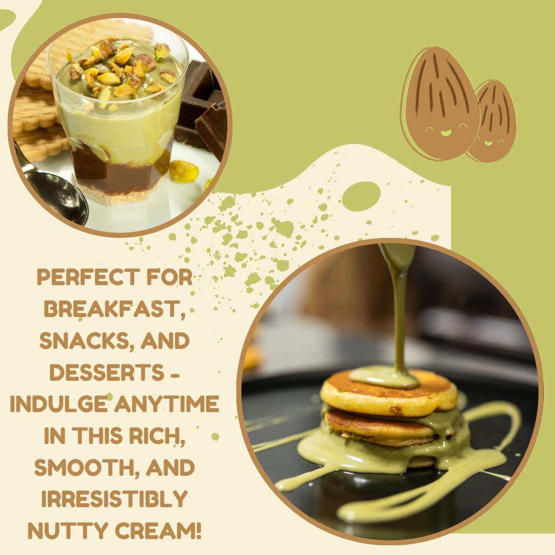 Alma Gourmet Alma Gourmet Sicilian Pistachio Cream Spread - Pistachio Spreadable Cream Imported from Italy - Ideal to Spread on Bread, Biscuits, Waffles, Pancakes, Croissant, Cookies, Muffins and Crepes - Perfect to Garnish Ice Cream, Frapp, Cakes and Cheesecakes
