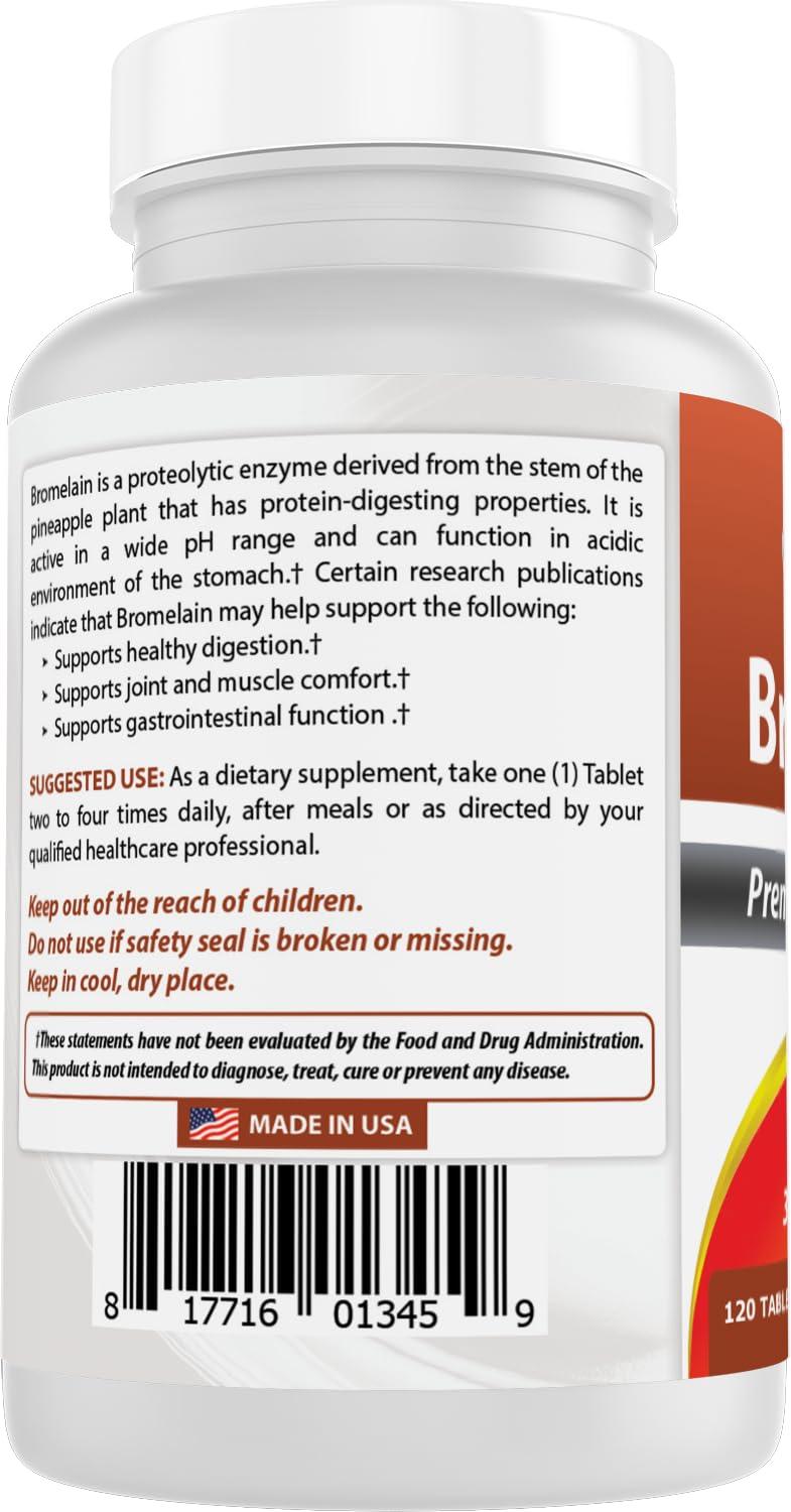 Best Naturals Best Naturals Bromelain 500mg 120 Tablets (120 Count (Pack of 3))
