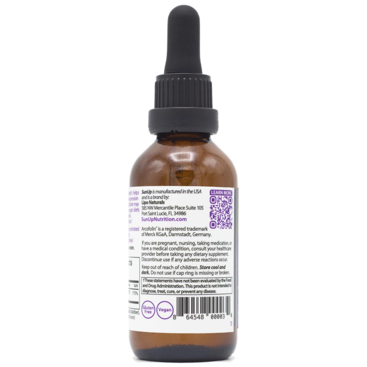 SunUp SunUp Liquid Methyl Folate | Swiss Source | Natural Formula | Prenatal + Brain Health Support