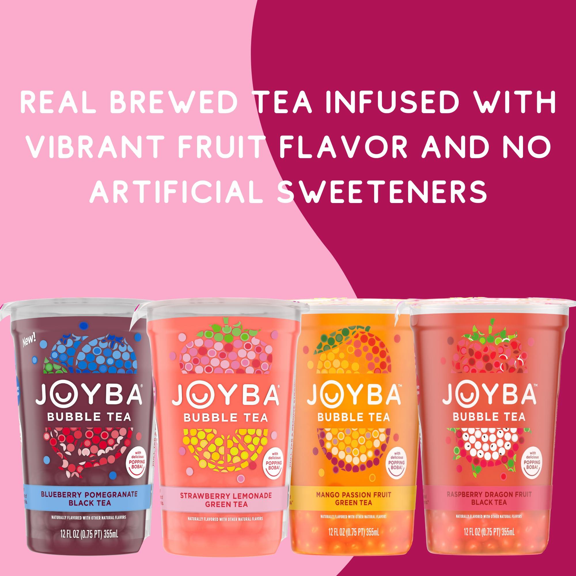 JOYBA Joyba Bubble Tea Strawberry Lemonade Green Tea, 4 Pack, 12 fl. oz. Cups