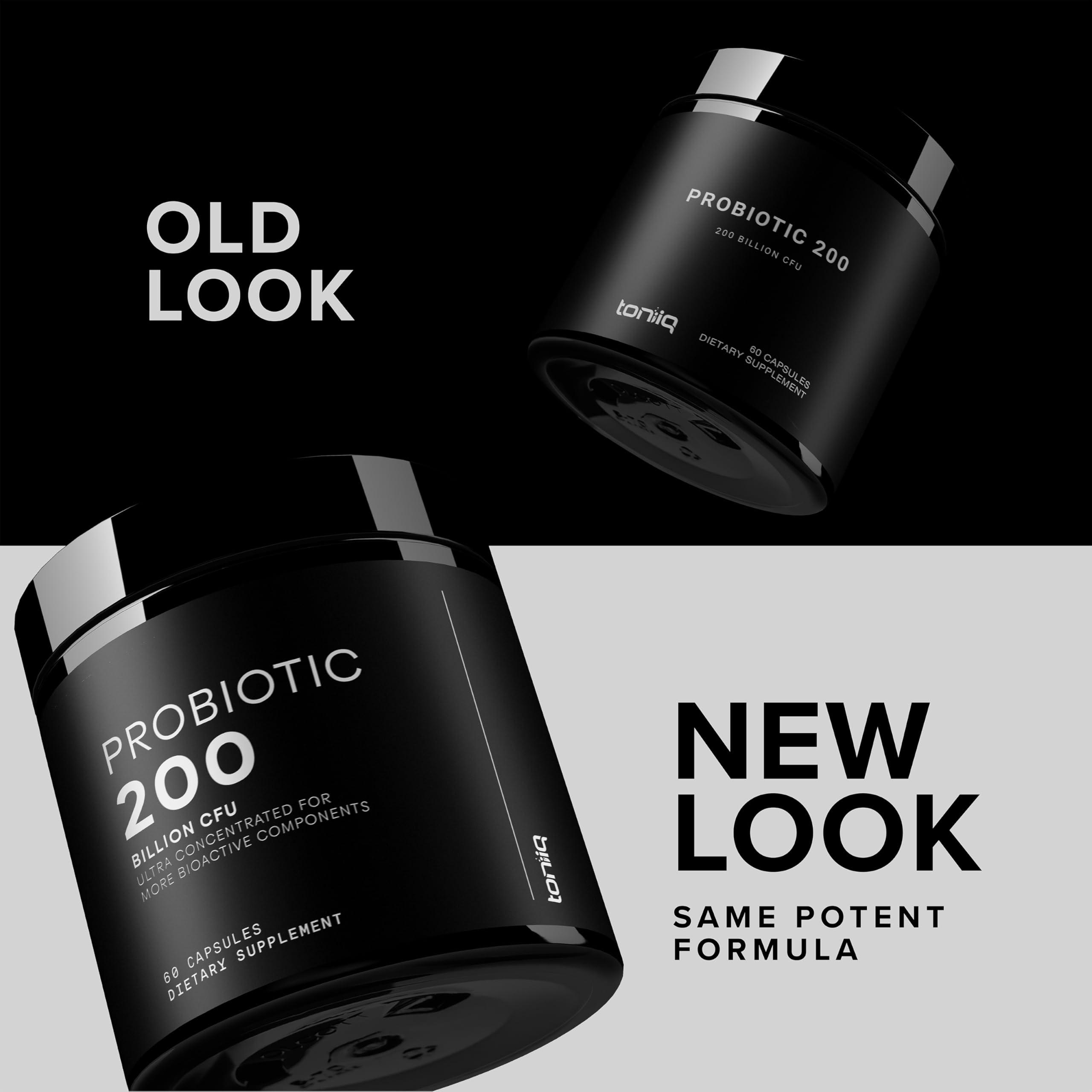 Toniiq Toniiq 200 Billion CFU Probiotic Supplement 30 Verified Third-Party Tested Strains - Fully Shelf-Stable Probiotics Formula with Prebiotic Blend - Extended Release Capsules