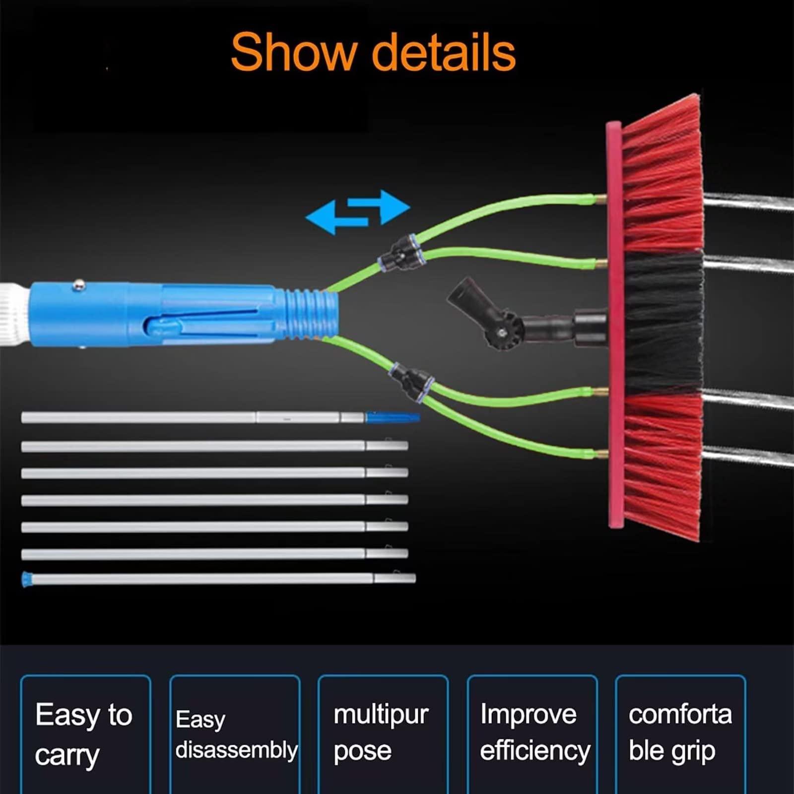 ZJDYDY 16ft(5m) Washing Kit: Water-fed Brush and Window Cleaning Set; Window Cleaning Pole, Water Fed Telescopic Brush, Extendable Long Reach Window Cleaner Equipment