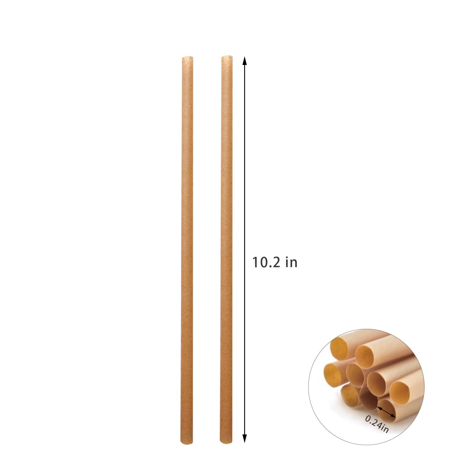 SHAUMN Biodegradable Sugarcane Straws 10.2 Inch Long Compostable Drinking Straws Bulk Plasticless A Sturdy Straws Works for Hot/Cold Drinks Not Soggy Alternative to Platic/Paper Ones