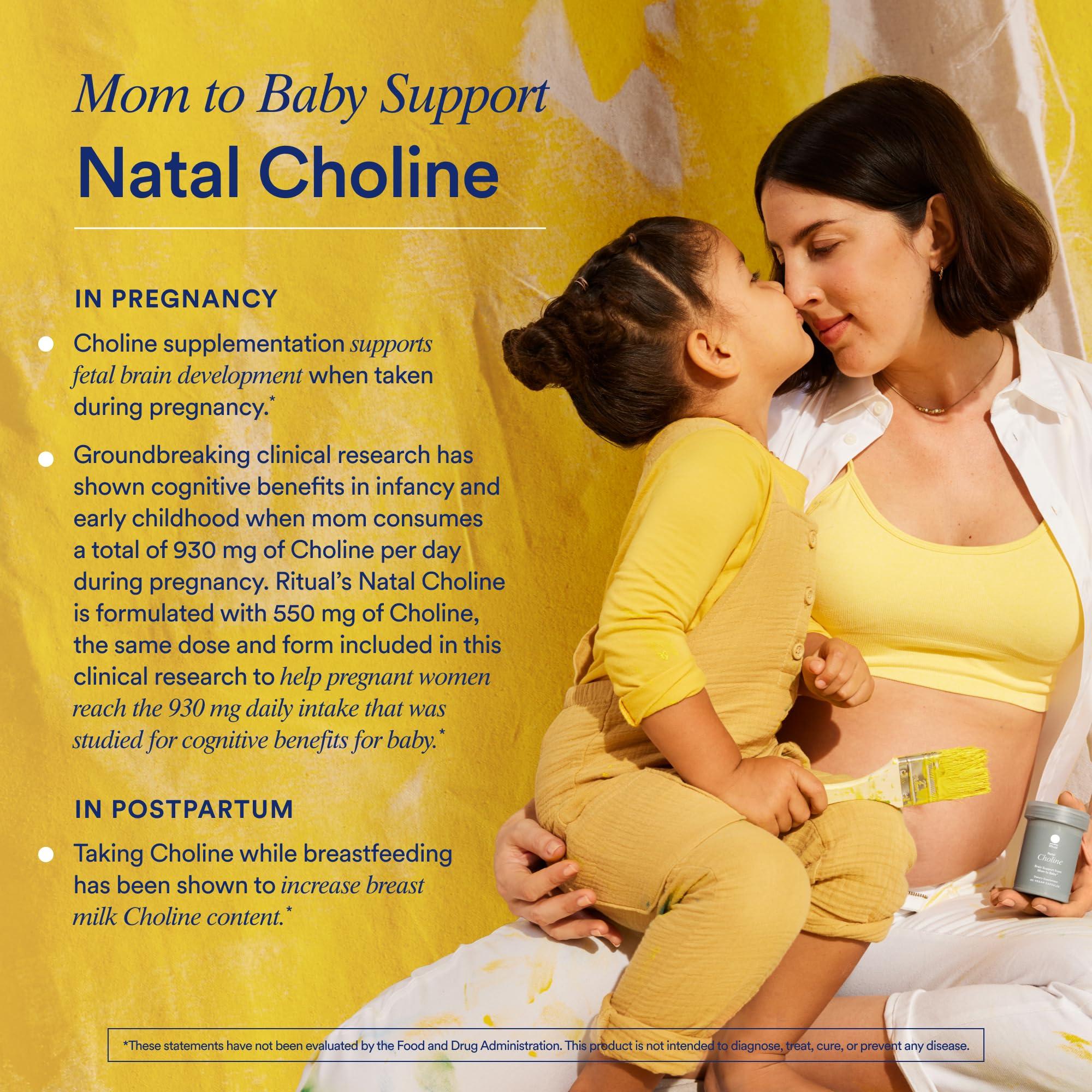 Ritual Ritual Postnatal Mom-to-Baby Set, Postpartum Multivitamin and Natal Choline Supplements, Supports Lactation, Immune Function, and Baby\'s Cognitive Function