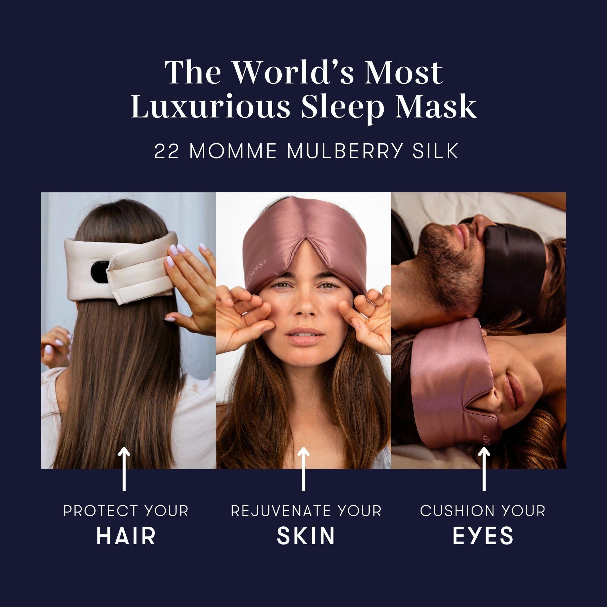 Drowsy DROWSY Silk Sleep Mask. Face-Hugging, Padded Silk Cocoon for Luxury Sleep in Total Darkness. (Cosmic Energy)