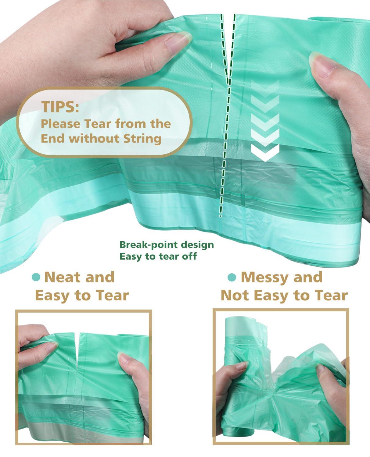 AYOTEE Small Compost Bags 1.2 Gallon 125 Count, AYOTEE Drawstring Mini Trash Bags, Strong Small Compostable Trash Bags Small Bathroom Trash Bags for Home Kitchen Office Fit 4.5-5 Liter Trash Can, 1-1.5 Gal