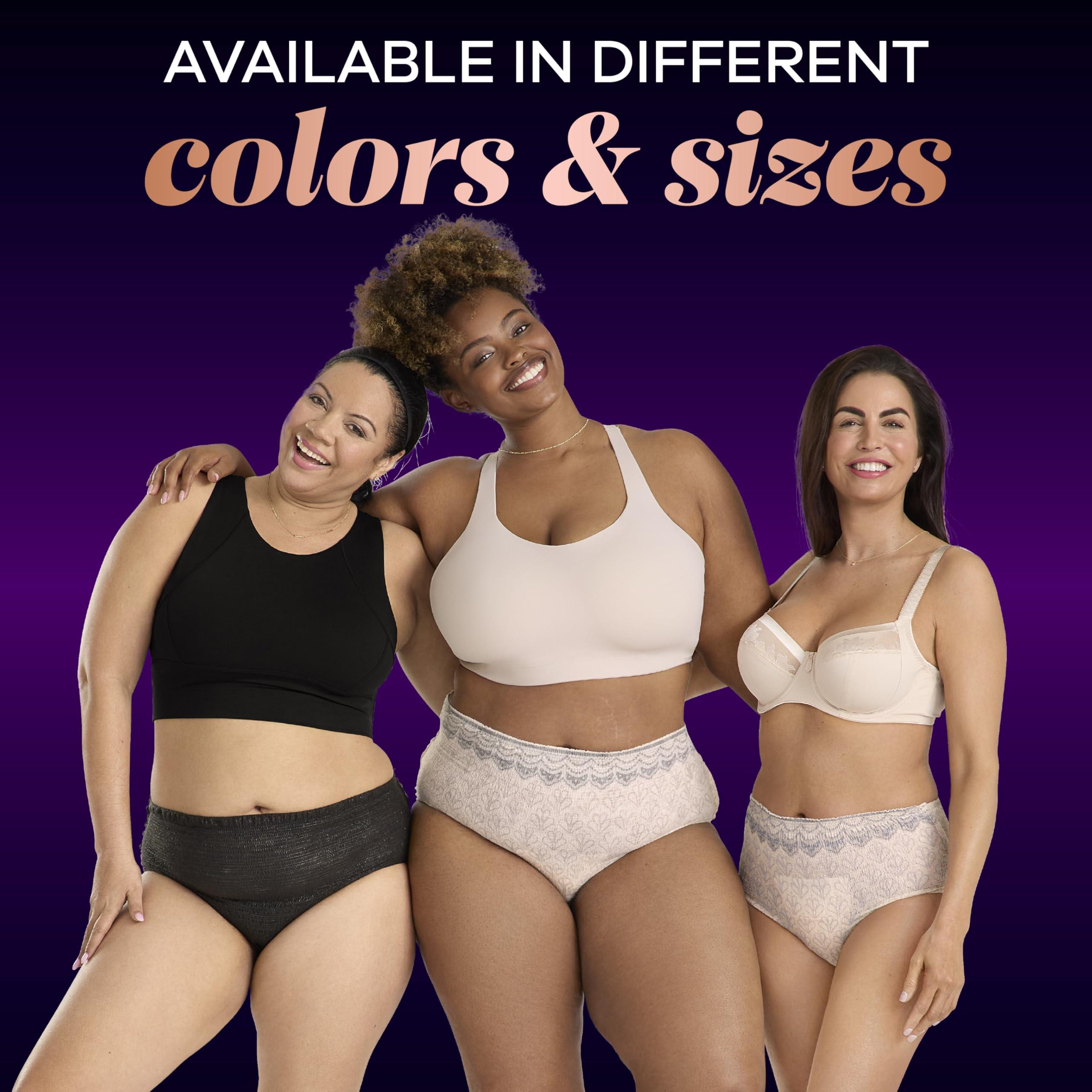 Always Always Discreet Boutique Incontinence and Postpartum Underwear for Women, Maximum Protection, L, Rosy, 44 Count