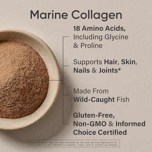 Sports Research Sports Research Marine Collagen Peptides, Dark Chocolate - Hydrolyzed 1&3 Collagen from Wild-Caught Fish - Pescatarian Non-GMO Gluten Free - 30 Servings