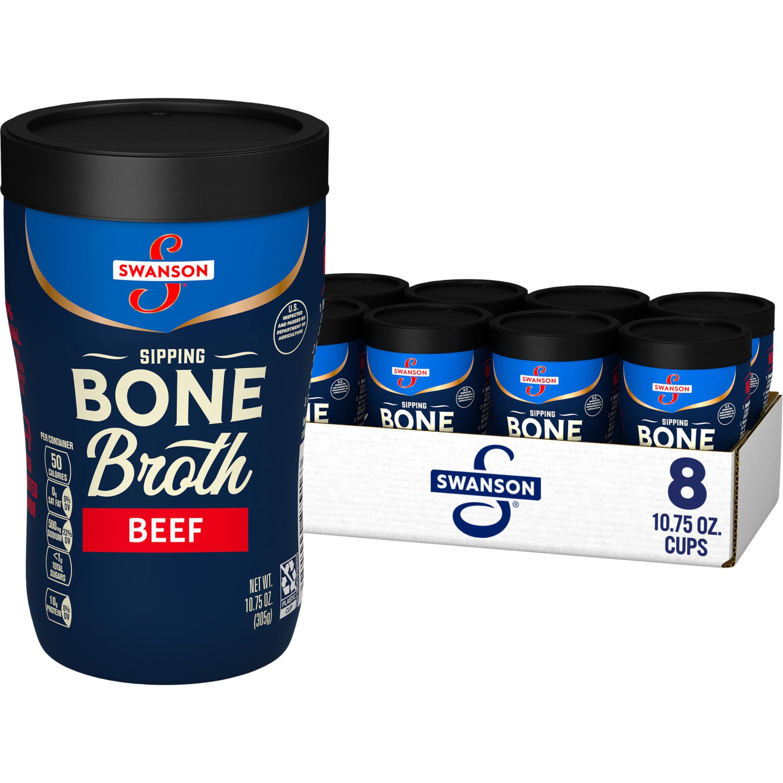Swanson Swanson Sipping Bone Broth, Beef Bone Broth, 10.75 OZ Cup