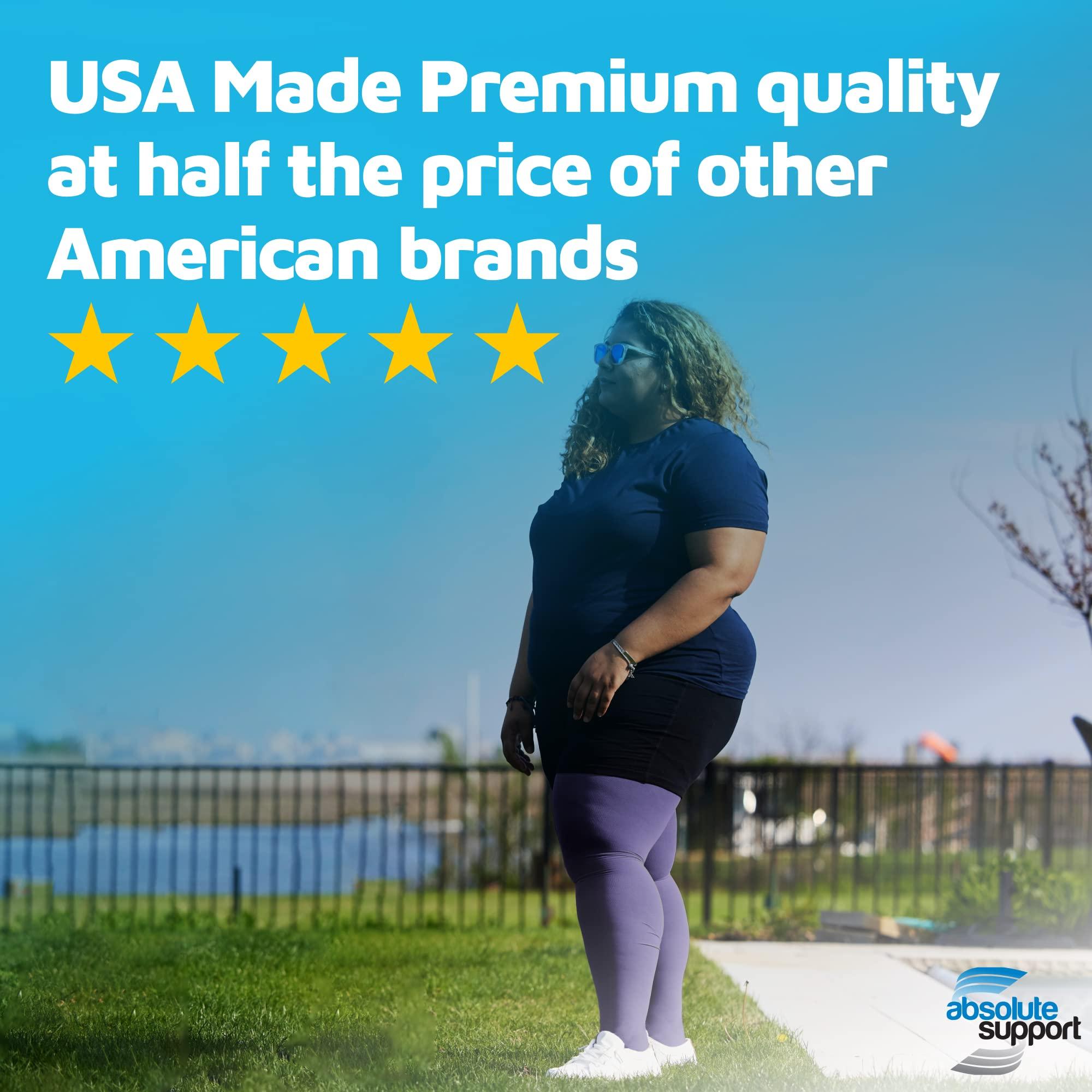 ABSOLUTE SUPPORT Plus Size Compression Tights for Women Circulation 20-30mmHg - Graduated Support Stockings with Open Toe for Varicose Veins, Arthritis, Edema, Embolism - Purple, 4X-Large - A214PR7