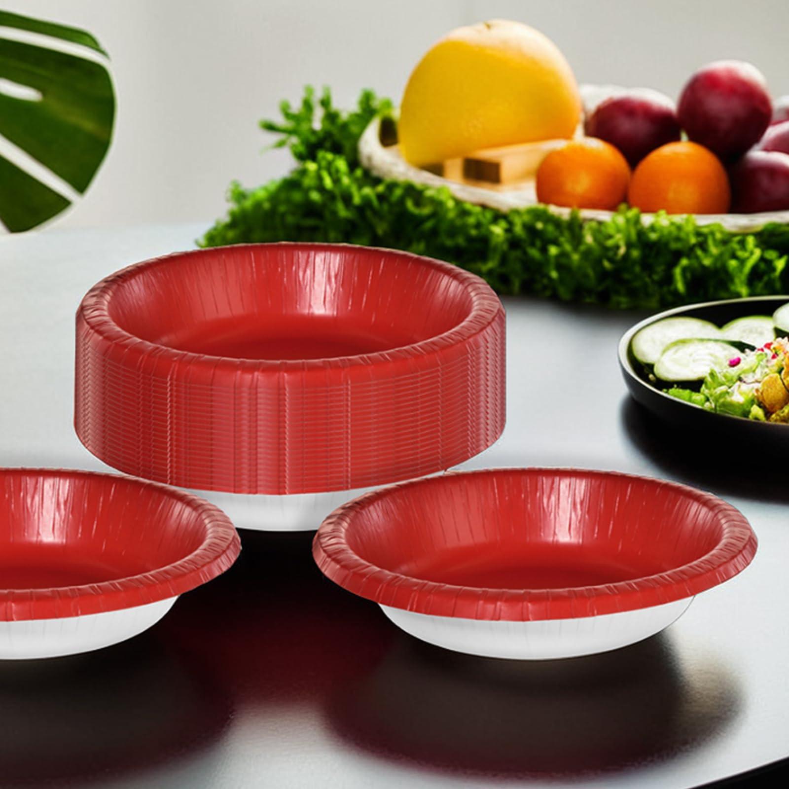 amscan Paper Bowls - 20 oz. - Vibrant & Eco-Friendly Bowls - Ideal for Parties, Events & Special Occasions, Apple Red, Pack of 20
