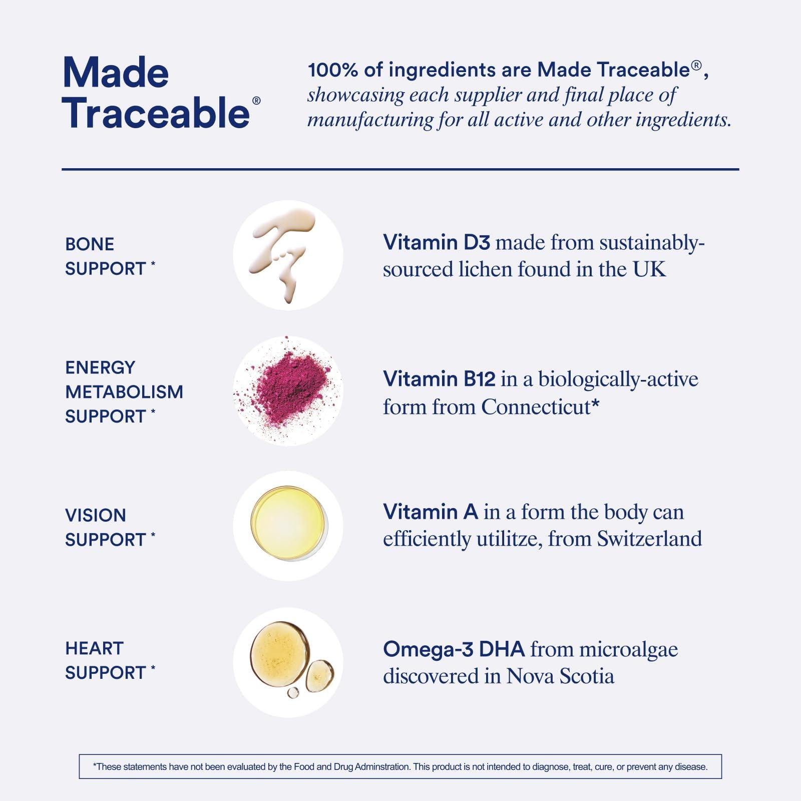 Ritual Ritual Multivitamin for Men 18+ with Zinc, Vitamin A and D3 for Immune Function Support*, Omega-3 DHA, B12, K2, Gluten Free, Non-GMO, Vegan, Mint Essenced, 30 Day Supply