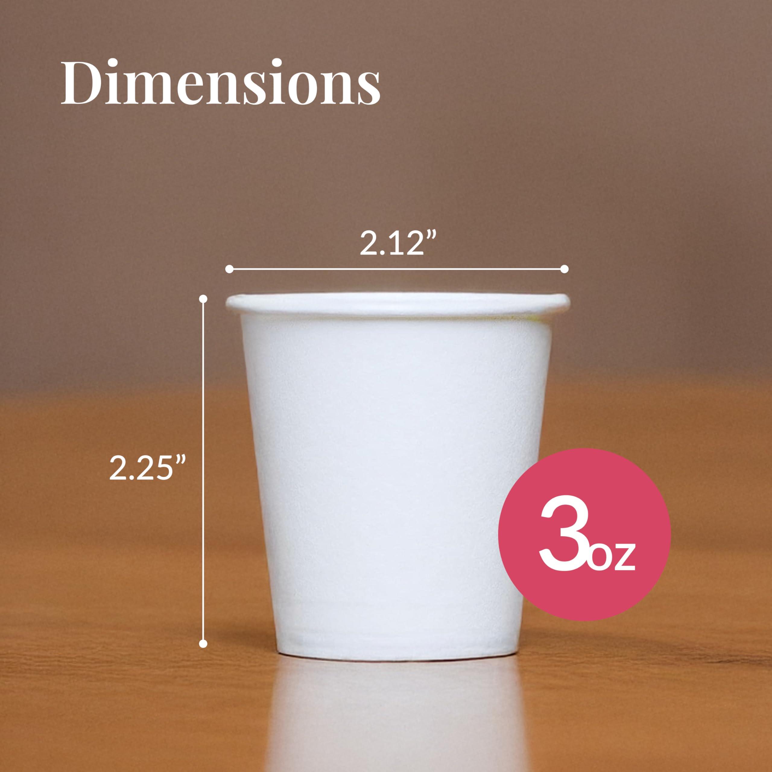 Prestee Prestee 500 Pack 3oz Paper Cups - Disposable Paper Cups, Paper Coffee Cups for Espresso Hot Cups, Disposable Mini Bathroom Cups, Disposable Mouthwash Cups, Small Snack Cups for Water, 3 oz Paper Cups