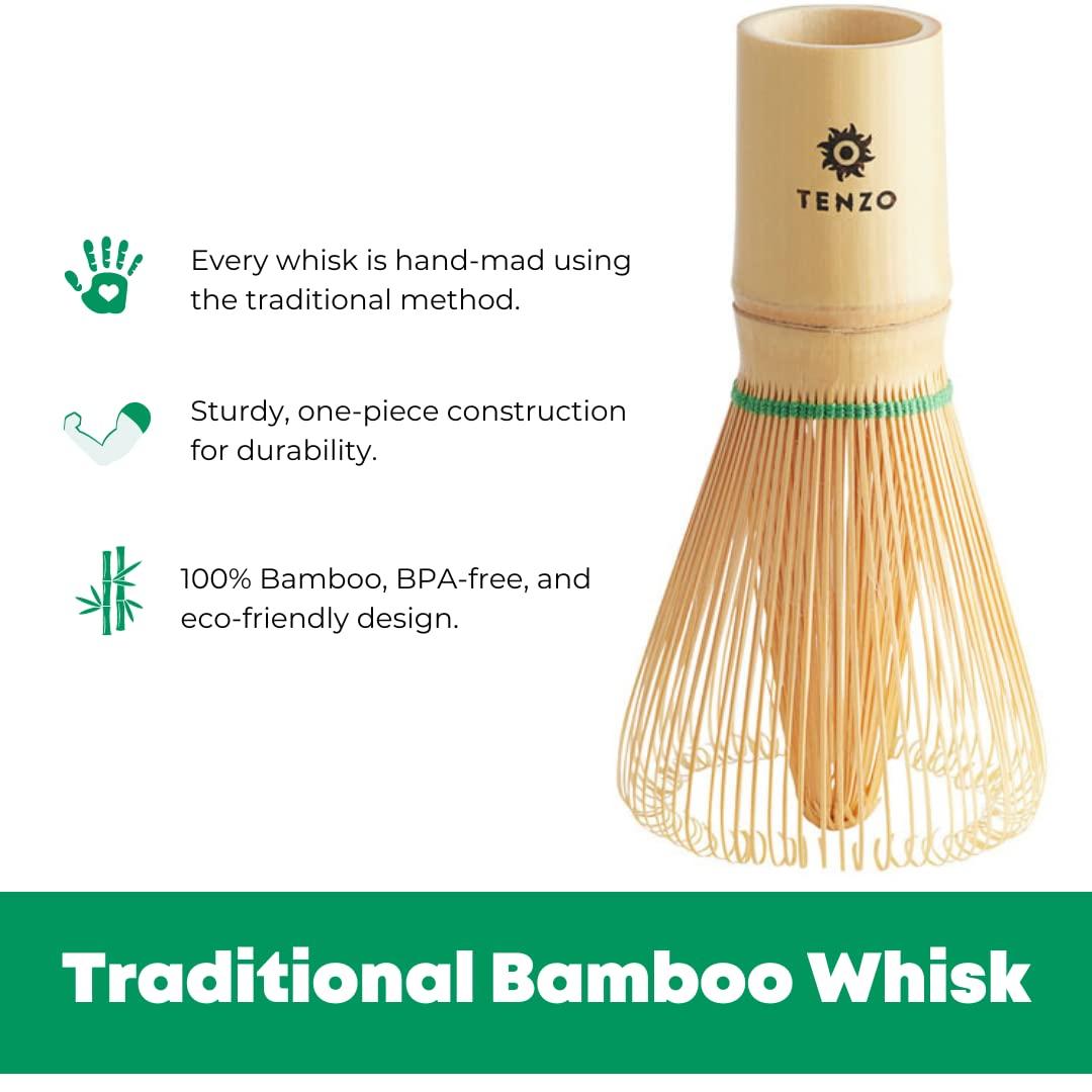 Tenzo Tea Tenzo Matcha Green Tea Powder Original Blend (1.06 Ounce) with 100 Prong Bamboo Whisk