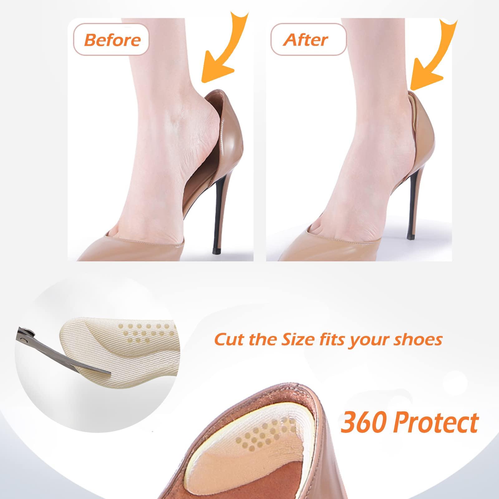 AHYBZN Gel Heel Cups Plantar Fasciitis Inserts - Silicone Heel Cup Pads for Bone Spurs Pain Relief Protectors of Your Sore or Bruised Feet Best Insole Gels Treatment