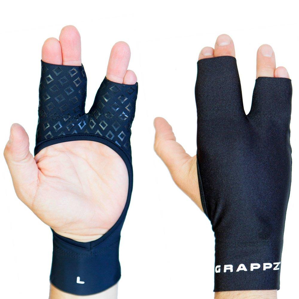Grappz Grappz Multi-use Finger Support Athletic Gloves - Mallet Finger Splint - Hand Brace For Arthritis Pain and Protection- Prevent Unnecessary Injuries - Finger Braces Joint Stabilizer (Black, Unisex, Extra Large)