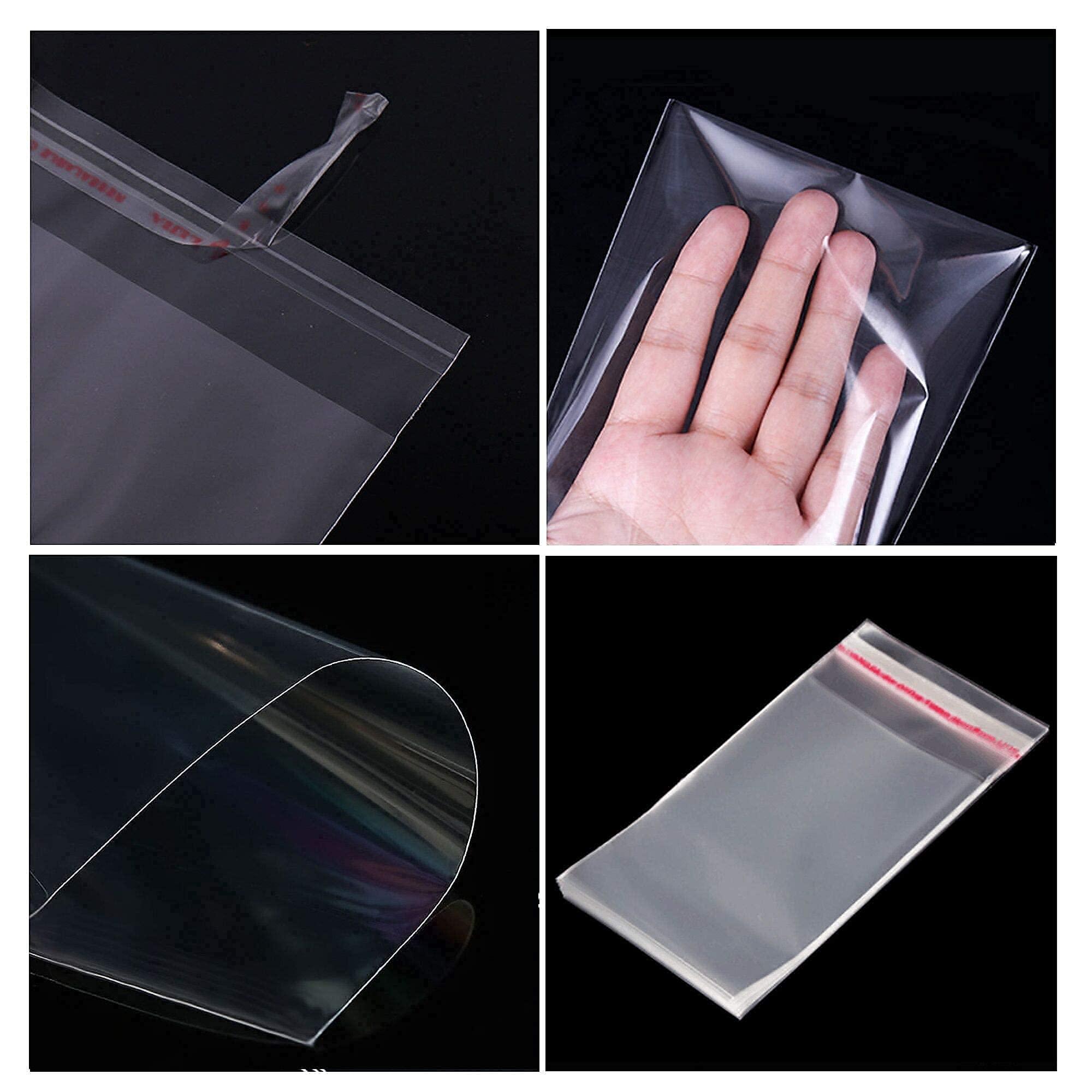 KnR Harmony Square Cello Bags 4x4" 500pcs Resealable Cellophane Bags Self Adhesive Plastic Bags for Cookie Bakery Candy Soap Cards Snacks Food Treat Gift Favor 6 Sizes to Choose from
