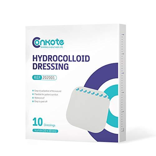 Conkote Conkote Hydrocolloid Wound Dressing 4”x 4”, Sterile Adhesive Patches, Box of 10 Dressings